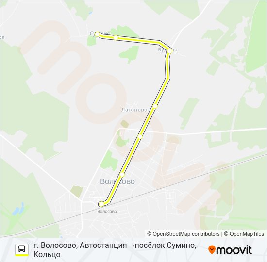 Автобус * 38 (ВОЛОСОВСКИЙ РАЙОН): карта маршрута