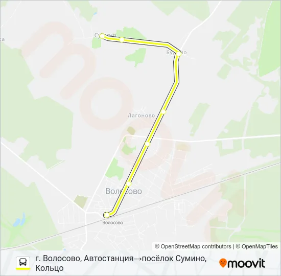 Автобус * 38 (ВОЛОСОВСКИЙ РАЙОН): карта маршрута