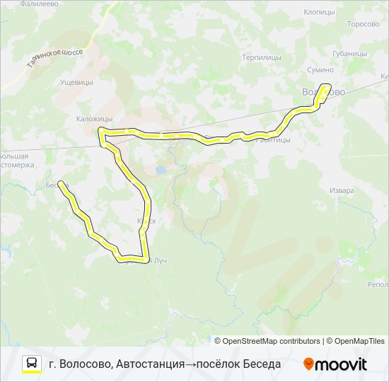 Автобус * 41 (ВОЛОСОВСКИЙ РАЙОН): карта маршрута