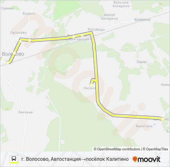 Автобус * 46 (ВОЛОСОВСКИЙ РАЙОН): карта маршрута
