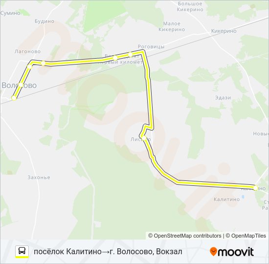Автобус * 46 (ВОЛОСОВСКИЙ РАЙОН): карта маршрута