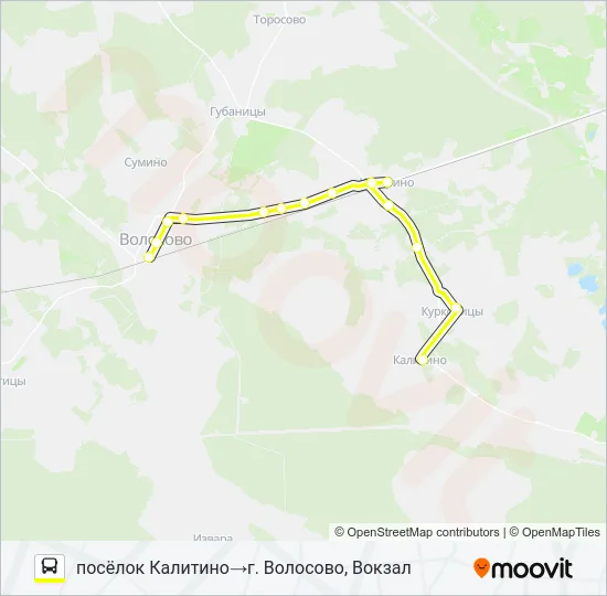 Автобус * 39А (ВОЛОСОВСКИЙ РАЙОН): карта маршрута