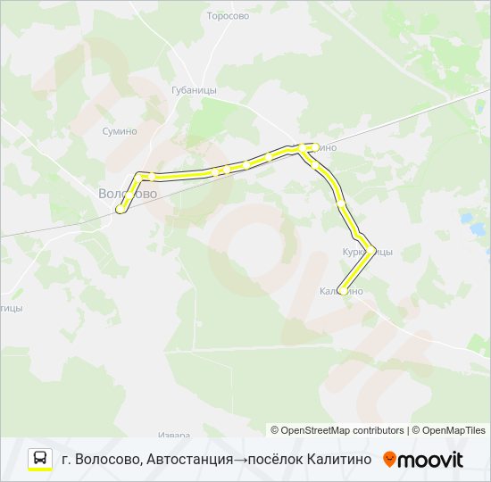 Автобус * 39А (ВОЛОСОВСКИЙ РАЙОН): карта маршрута