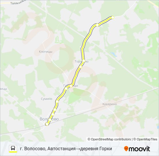 Автобус * 32 (ВОЛОСОВСКИЙ РАЙОН): карта маршрута