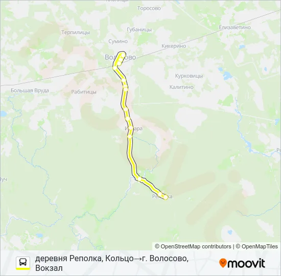 Автобус * 34 (ВОЛОСОВСКИЙ РАЙОН): карта маршрута