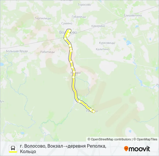 Автобус * 34 (ВОЛОСОВСКИЙ РАЙОН): карта маршрута