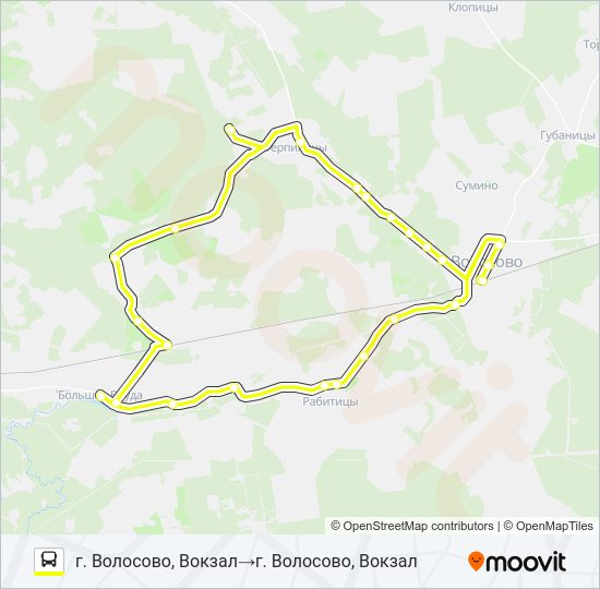 Автобус * 42 (ВОЛОСОВСКИЙ РАЙОН): карта маршрута