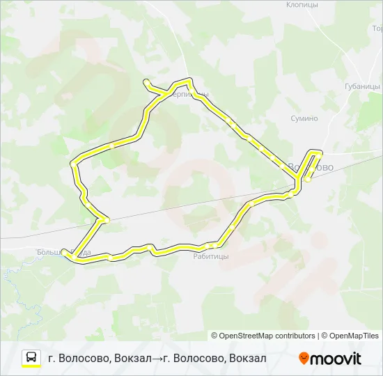 Автобус * 42 (ВОЛОСОВСКИЙ РАЙОН): карта маршрута
