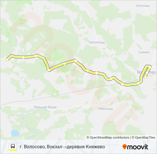 Автобус * 45 (ВОЛОСОВСКИЙ РАЙОН): карта маршрута