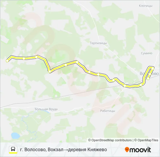 Автобус * 45 (ВОЛОСОВСКИЙ РАЙОН): карта маршрута