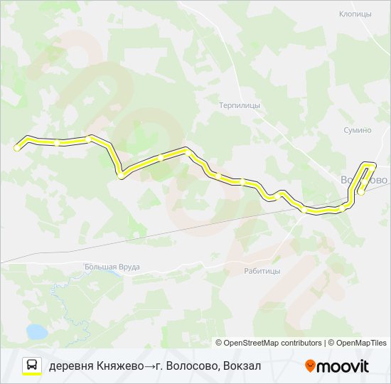 Автобус * 45 (ВОЛОСОВСКИЙ РАЙОН): карта маршрута