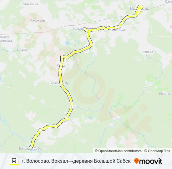 Автобус * 48 (ВОЛОСОВСКИЙ РАЙОН): карта маршрута