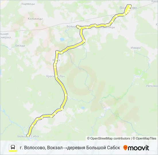 Автобус * 48 (ВОЛОСОВСКИЙ РАЙОН): карта маршрута