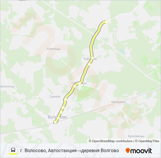 Автобус * 32Б (ВОЛОСОВСКИЙ РАЙОН): карта маршрута