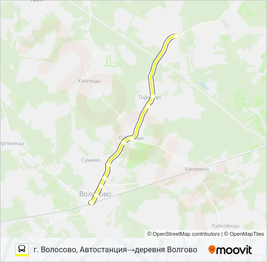 * 32Б (ВОЛОСОВСКИЙ РАЙОН) Bus Line Map
