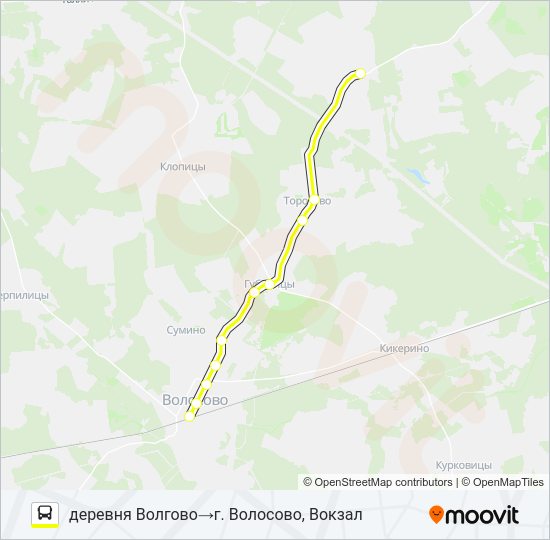 Автобус * 32Б (ВОЛОСОВСКИЙ РАЙОН): карта маршрута