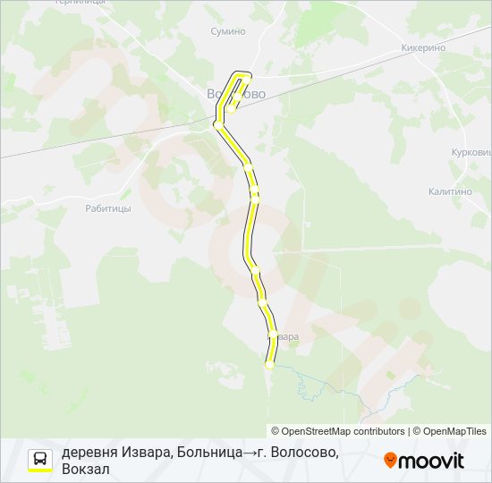 * 34А (ВОЛОСОВСКИЙ РАЙОН) Bus Line Map
