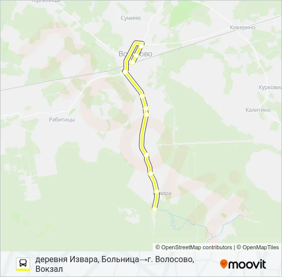 * 34А (ВОЛОСОВСКИЙ РАЙОН) Bus Line Map