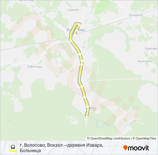* 34А (ВОЛОСОВСКИЙ РАЙОН) Bus Line Map