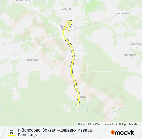 Автобус * 34А (ВОЛОСОВСКИЙ РАЙОН): карта маршрута