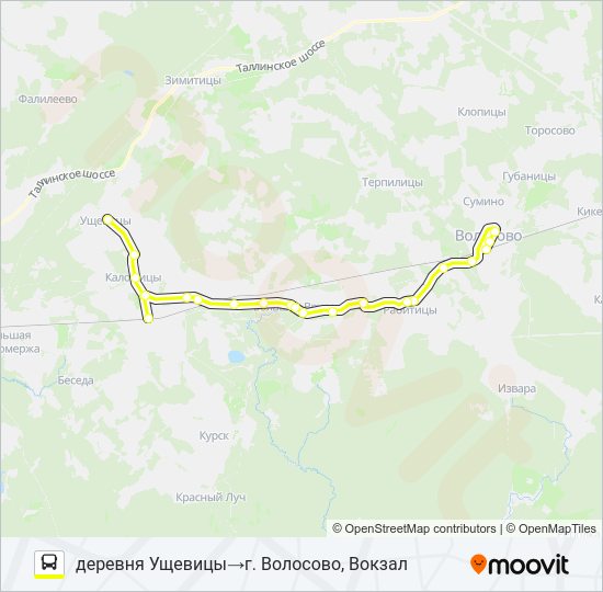 * 37А (ВОЛОСОВСКИЙ РАЙОН) Bus Line Map