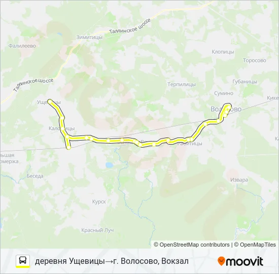 * 37А (ВОЛОСОВСКИЙ РАЙОН) Bus Line Map
