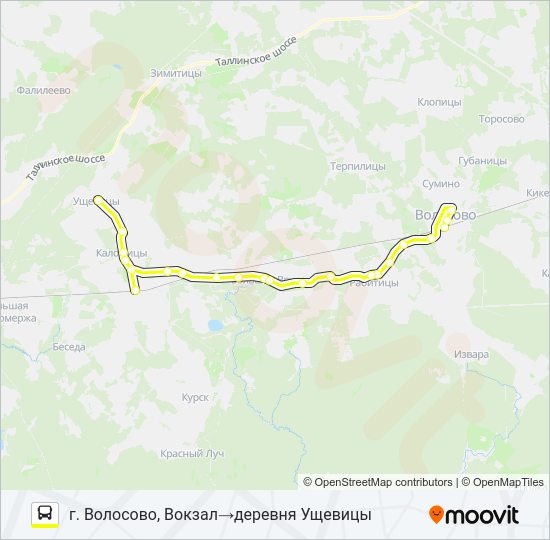 * 37А (ВОЛОСОВСКИЙ РАЙОН) Bus Line Map