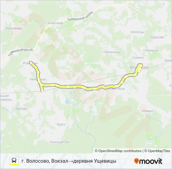 * 37А (ВОЛОСОВСКИЙ РАЙОН) Bus Line Map