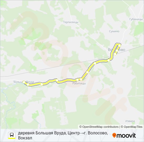* 44А (ВОЛОСОВСКИЙ РАЙОН) Bus Line Map