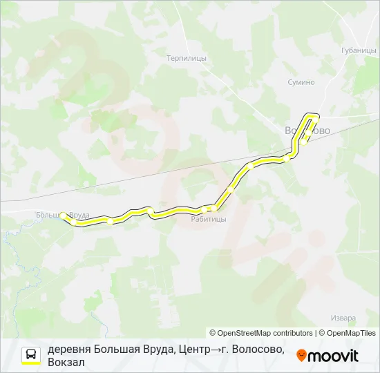 * 44А (ВОЛОСОВСКИЙ РАЙОН) Bus Line Map