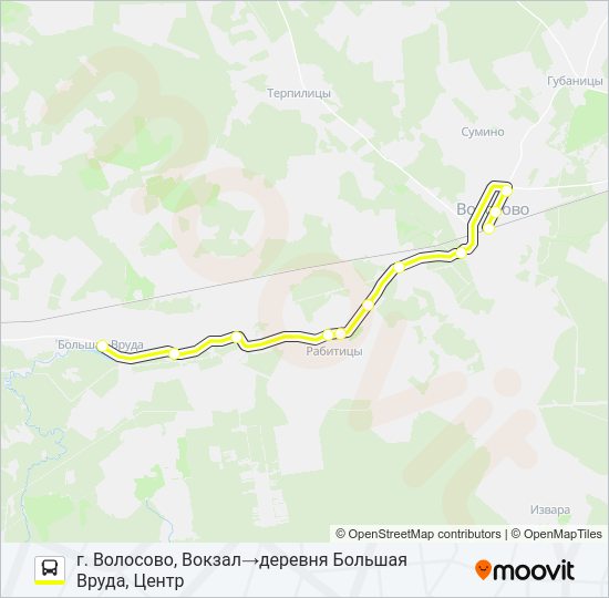 * 44А (ВОЛОСОВСКИЙ РАЙОН) Bus Line Map