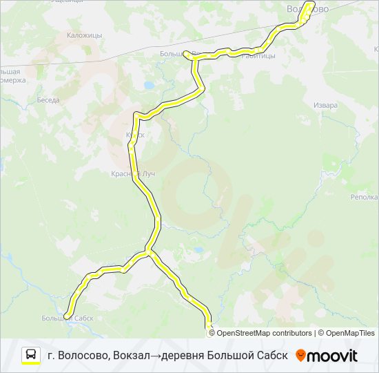 * 48А (ВОЛОСОВСКИЙ РАЙОН) Bus Line Map