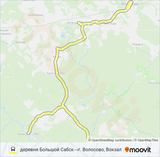 Автобус * 48А (ВОЛОСОВСКИЙ РАЙОН): карта маршрута