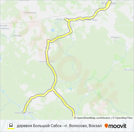 Автобус * 48А (ВОЛОСОВСКИЙ РАЙОН): карта маршрута