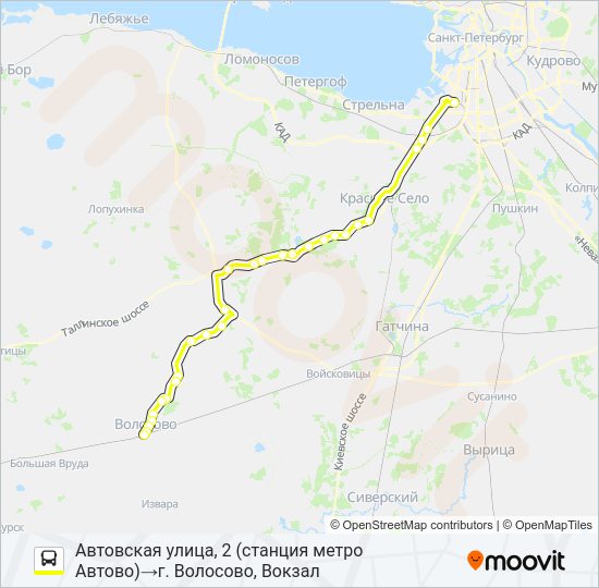 * 655 (ВОЛОСОВСКИЙ РАЙОН) Bus Line Map