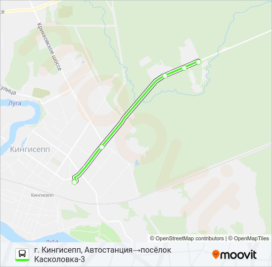 Автобус * 1 (КИНГИСЕППСКИЙ РАЙОН): карта маршрута