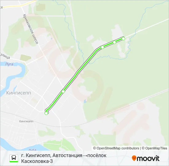 Автобус * 1 (КИНГИСЕППСКИЙ РАЙОН): карта маршрута