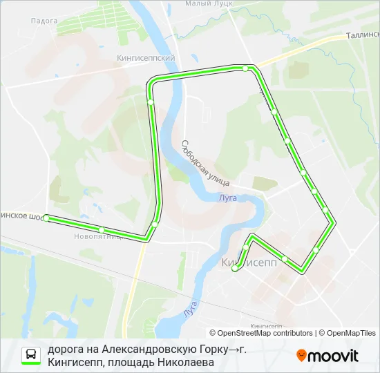 Автобус * 3 (КИНГИСЕППСКИЙ РАЙОН): карта маршрута