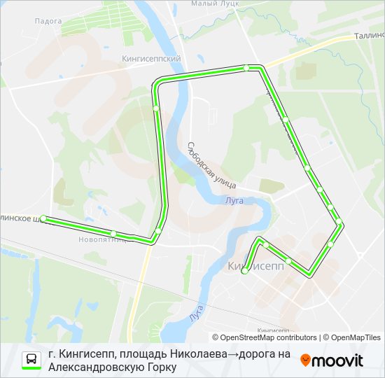 Автобус * 3 (КИНГИСЕППСКИЙ РАЙОН): карта маршрута
