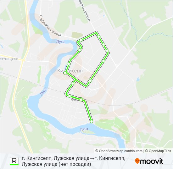 Автобус * 5 (КИНГИСЕППСКИЙ РАЙОН): карта маршрута