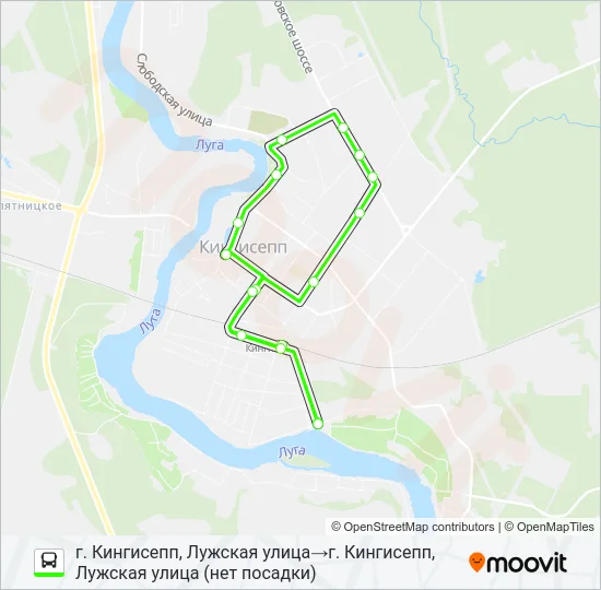 Автобус * 5 (КИНГИСЕППСКИЙ РАЙОН): карта маршрута