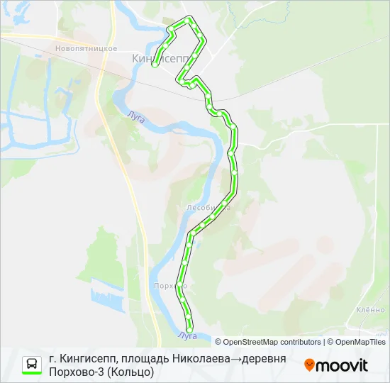 * 6 (КИНГИСЕППСКИЙ РАЙОН) Bus Line Map