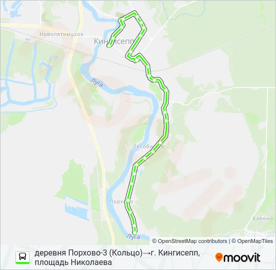 * 6 (КИНГИСЕППСКИЙ РАЙОН) Bus Line Map