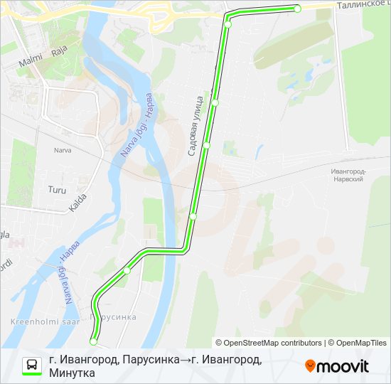 Автобус * 7 (КИНГИСЕППСКИЙ РАЙОН): карта маршрута