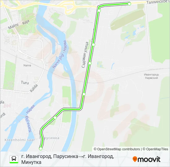 * 7 (КИНГИСЕППСКИЙ РАЙОН) Bus Line Map