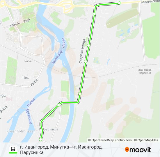 Автобус * 7 (КИНГИСЕППСКИЙ РАЙОН): карта маршрута