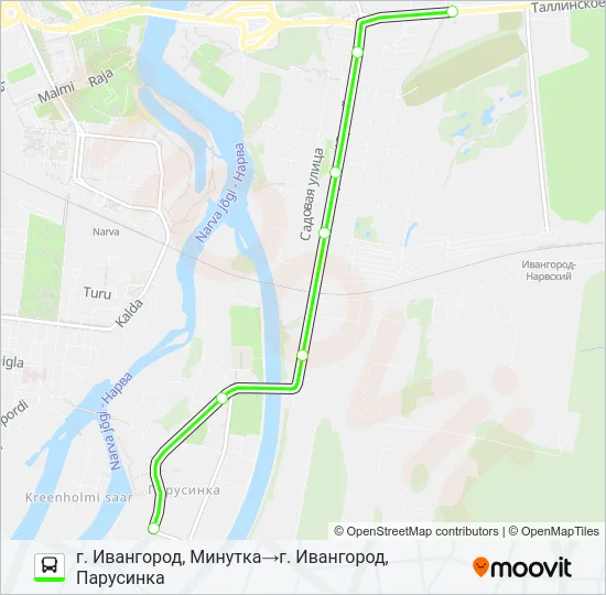 Автобус * 7 (КИНГИСЕППСКИЙ РАЙОН): карта маршрута