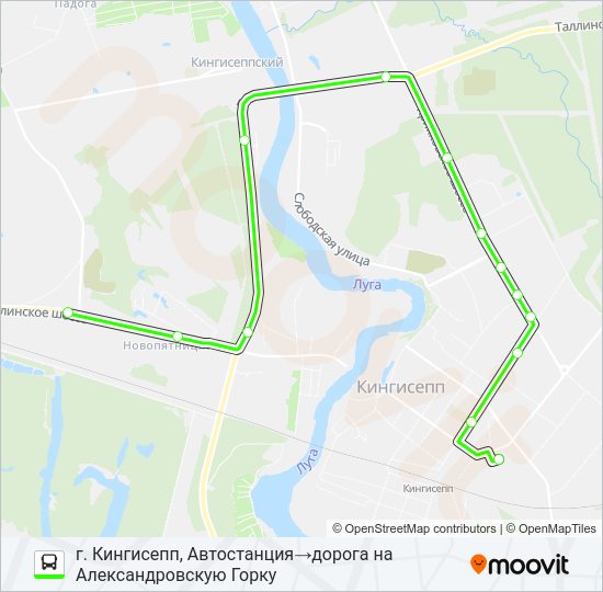 Автобус * 3А (КИНГИСЕППСКИЙ РАЙОН): карта маршрута