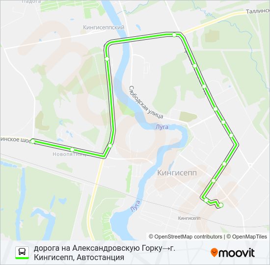 Автобус * 3А (КИНГИСЕППСКИЙ РАЙОН): карта маршрута