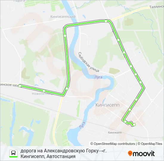 Автобус * 3А (КИНГИСЕППСКИЙ РАЙОН): карта маршрута